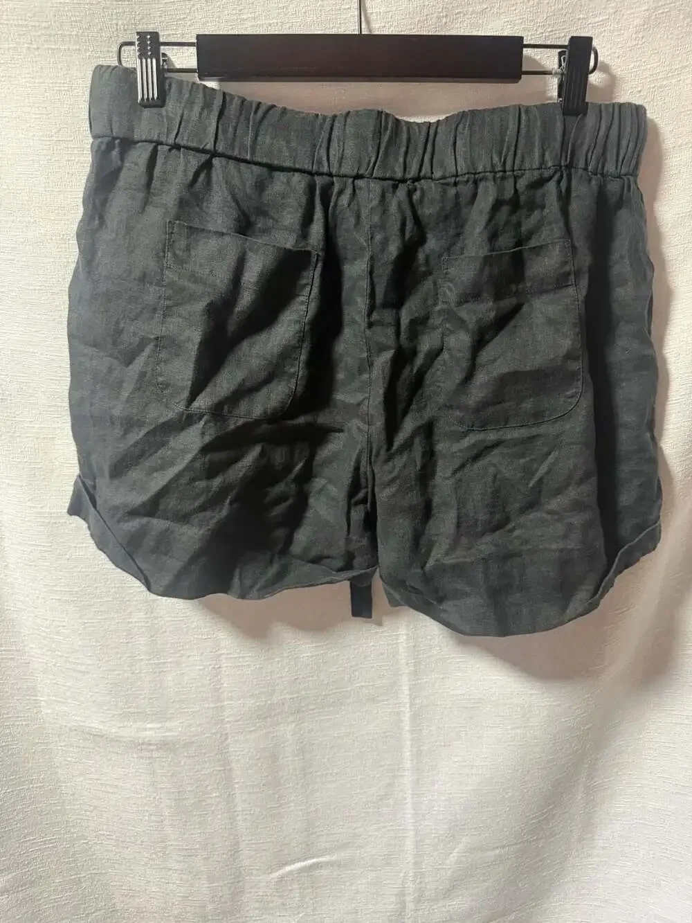J.Crew Women's 100% Linen Drawstring Elastic Waist Shorts, Black, Size 6